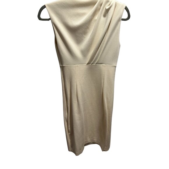 Ted Baker London Ivory Pleated Shoulder Bodycon Dress - Size 1 (Small) - Picture 2 of 5